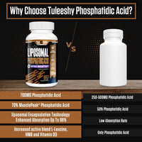 Liposomal Phosphatidic Acid (PA) 700mg with HMB, L-Leucine&Vitamin D3, Muscle Builder, Boost mTOR Build Mass and Strength Max Absorption Supplements (60 Count(Pack of 1))