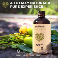 GONATURALS Cold Pressed Neem Oil for Skin - Organic Neem Oil - Neem Oil for Hair: Nail Oil, Eyebrow Oil & Scalp Oil for Hair Growth - Pure Neem Oil Organic - Alternative to Neem Cream for Skin (50 ml)