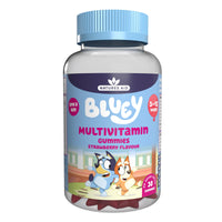 Bluey Kids Multivitamin Gummies - 14 Essential Vitamins & Minerals to Support Growing Bodies, Immunity & Tiredness - Strawberry, No Added Sugar, Vegan, Gluten Free - 30 Gummys for Children Ages 3-12