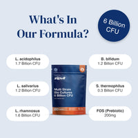 Zipvit Bio Cultures 6 Billion CFU with Prebiotic, Includes Lactobacillus & Bifidobacterium, 5 Live Strains, 60 Vegetarian Capsules, 2 Months Supply, Eco-Friendly Pouch