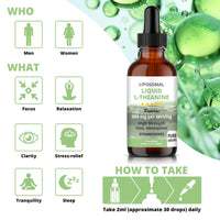baanaas For Babies to Nanas LIPOSOMAL Liquid L-Theanine Drops for Stress Relief, Relaxation, Focus Without Drowsiness with MAX Absorption, 350mg per Serving