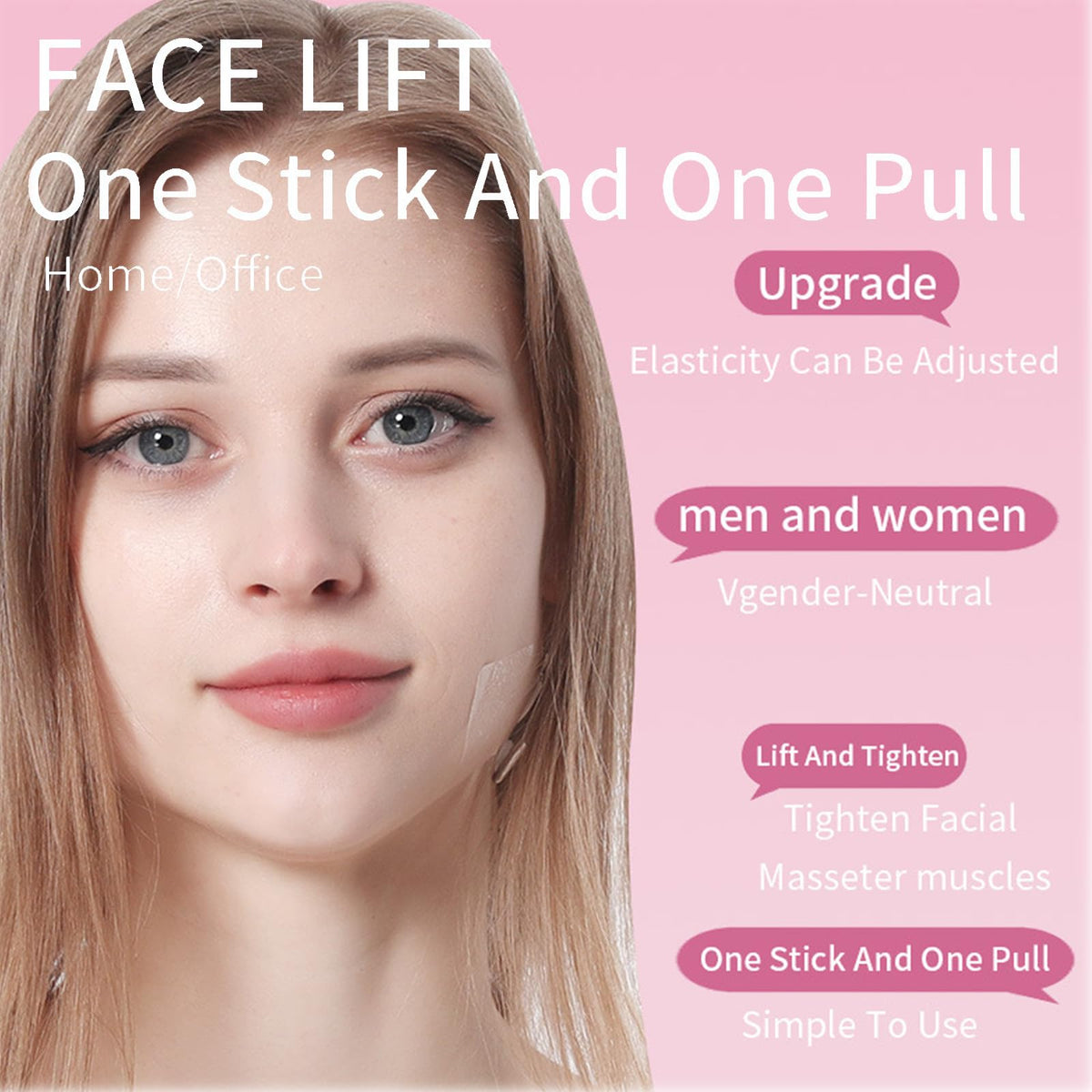 TUHOWEWZ Face Lift Tape, 20 Pcs Invisible V Face Sticker with 8 Lifting Ropes, Instant Makeup Facade Lift Tool, Face Lift Stickers for Wrinkles,Double chin,Jowls,Eyes,Tightening Skin Makeup Lift Tools