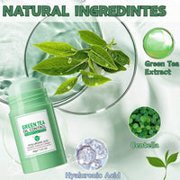 ISBEAUSOLS 2 PCS Green Tea Mask Stick, Green Tea Deep Cleanse Mask with Centella, Hydrating Clay Mask Stick for Pores, Even Skin Tone & Oil Control, Face Masks Skincare with Green Tea Extract, 40g × 2