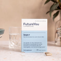 Iron+ Supplements – Energy Tablets with Koji Fermented Iron and Vitamin B12 – 28 Day Supply – Blood Supplement for Normal Formation of Red Blood Cells – Vitamins for Tiredness by FutureYou Cambridge