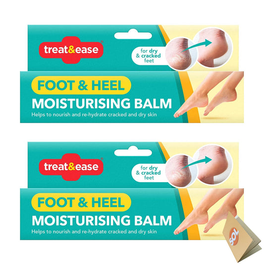 2pk Moisturising Foot Cream for Cracked Heels and Dry Skin | 200g | Dry Foot Cream for Very Dry Feet & Cracked Heel Repair Cream | Heel Balm for Cracked Heel Cream, Foot Balm Feet Cream + SOL Sticker
