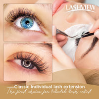 LASHVIEW Eyelash Extensions,Individual Lashes,0.20 Thickness D+ Curl 8-15mm,Premium Single &Classic Lashes,Mink and Natural Semi Permanent Eyelashes,Soft Application-Friendly