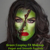 Go Ho Makeup Liquid Green Face Body Paint(2.1 oz),Green Makeup Water Based Face Paint and Body Paint for Special FX, Cosplay, and Halloween Make up