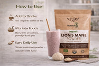 Natures Root Nature’s Root Organic Lion’s Mane Mushroom Powder 200g – 100% Fruiting Body (Hericium erinaceus) – Finely Milled Vegan Mushroom Powder for Coffee, Smoothies & Hot Drinks – No Fillers