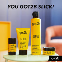 got2b Glued Wax Stick 50g, Long-Lasting Styling Wax Stick, Clear Hair Wax Stick for Slick Looks On the Go, Non-Greasy Hair Pomade to Tame Flyaways, Strong Hold, Vegan Formula*