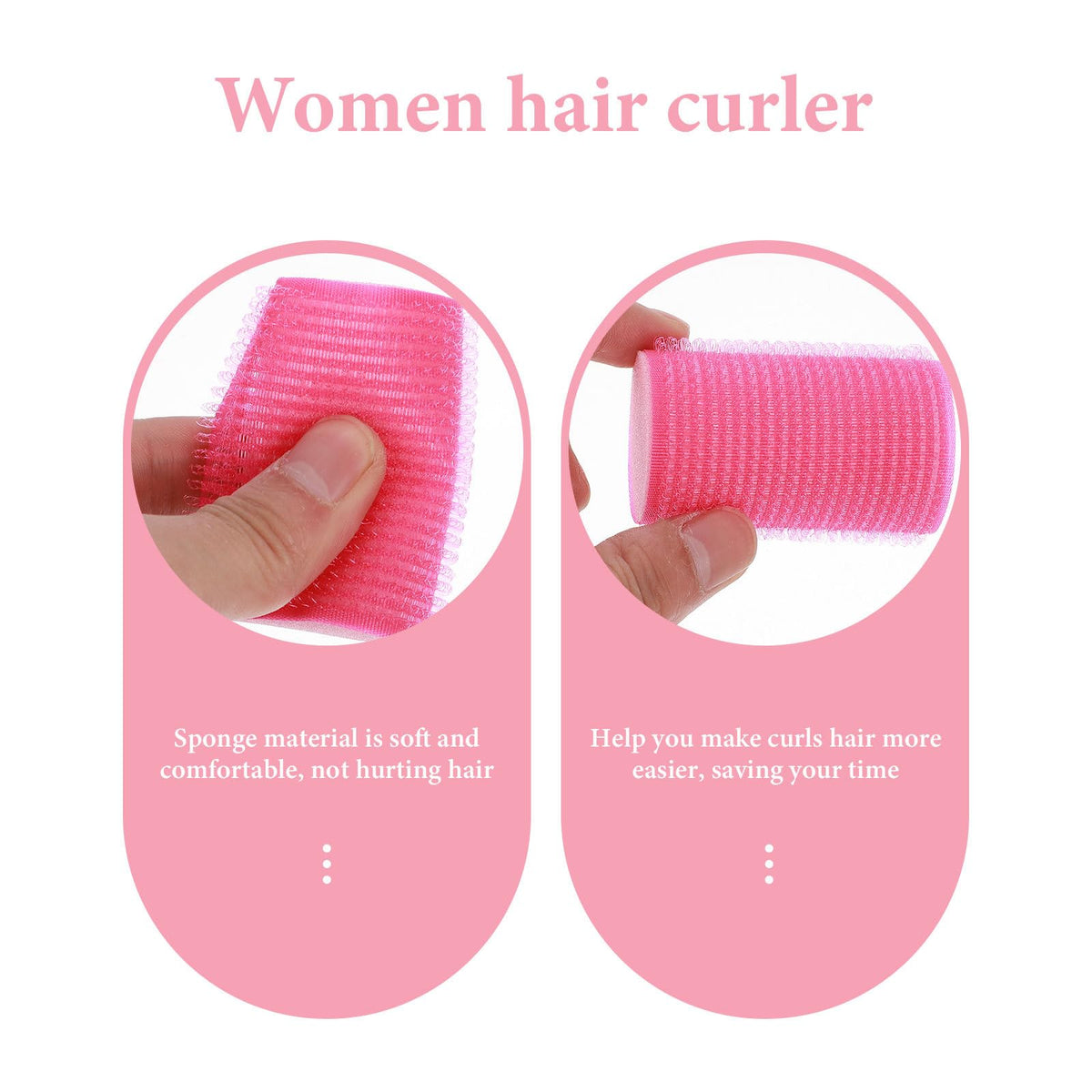 FOMIYES Hair Rollers, 12Pcs Rollers For Hair, Heatless Hair Curler, Self Grip Hair Rollers for Long Hair,Medium and Short Hair