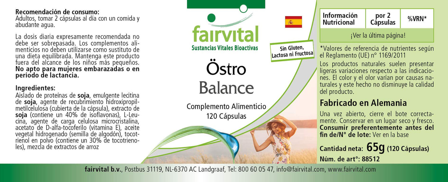 fairvital Fairvital | Oestro Balance - HIGH DOSAGE - 120 capsules - soybean isoflavones (genistin, daidzin, glycitein) with vitamin E
