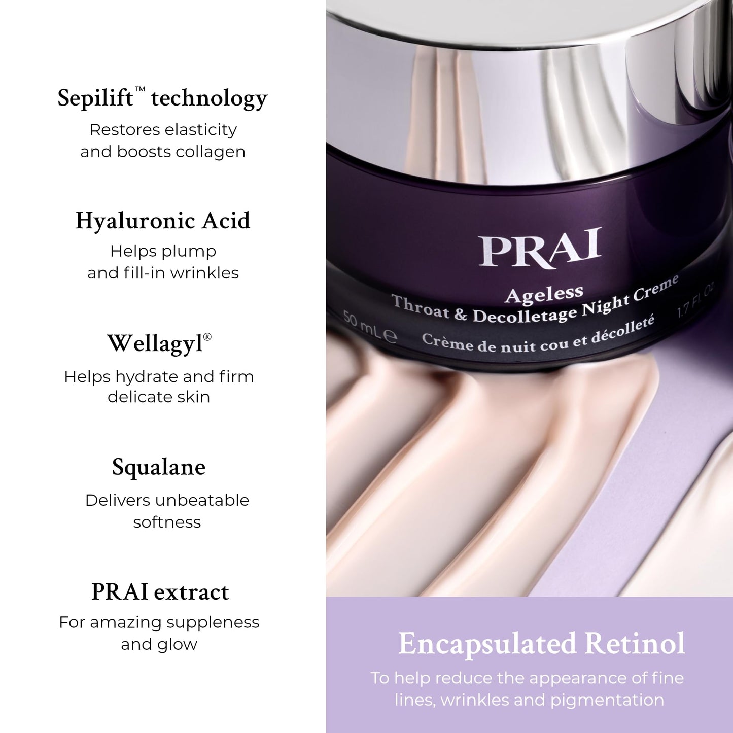 Prai PRAI Ageless Throat & Decolletage Night Creme 118ml - Retinol-Rich Formula