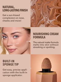 SHEGLAM Sun Sculpt Cool Toned Liquid Contour Stick Long Lasting Cream Bronzer Makeup - Earthy Sepia