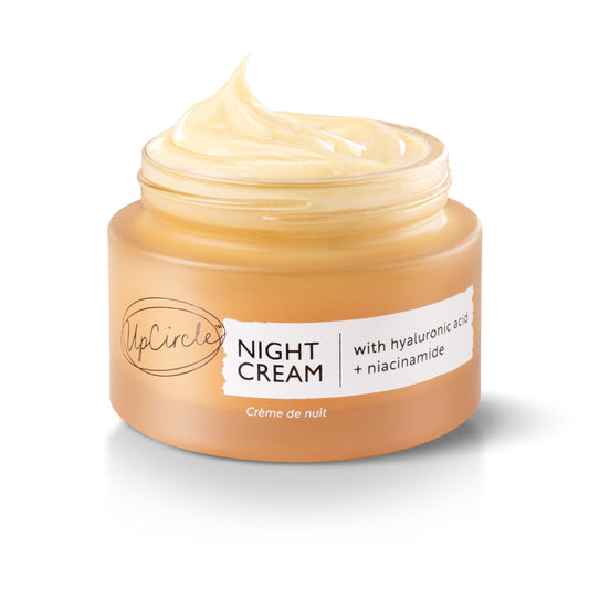 UPCIRCLE UpCircle Night Cream with Hyaluronic Acid + Niacinamide 55ml - Nourishing and Unscented for Sensitive Skin Anti-Ageing Properties - Vegan Cruelty-Free