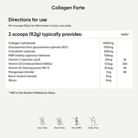 Nutri Advanced - Collagen Forte - Hydrolysed Bovine Collagen Powder with Glucosamine, Chondroitin & MSM - 30 Servings