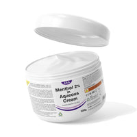 TriOn Pharma Aqueous Cream with Menthol 2% - 500g | Cooling Emollient for Softening & Soothing Skin | External Skin Cleansing Agent