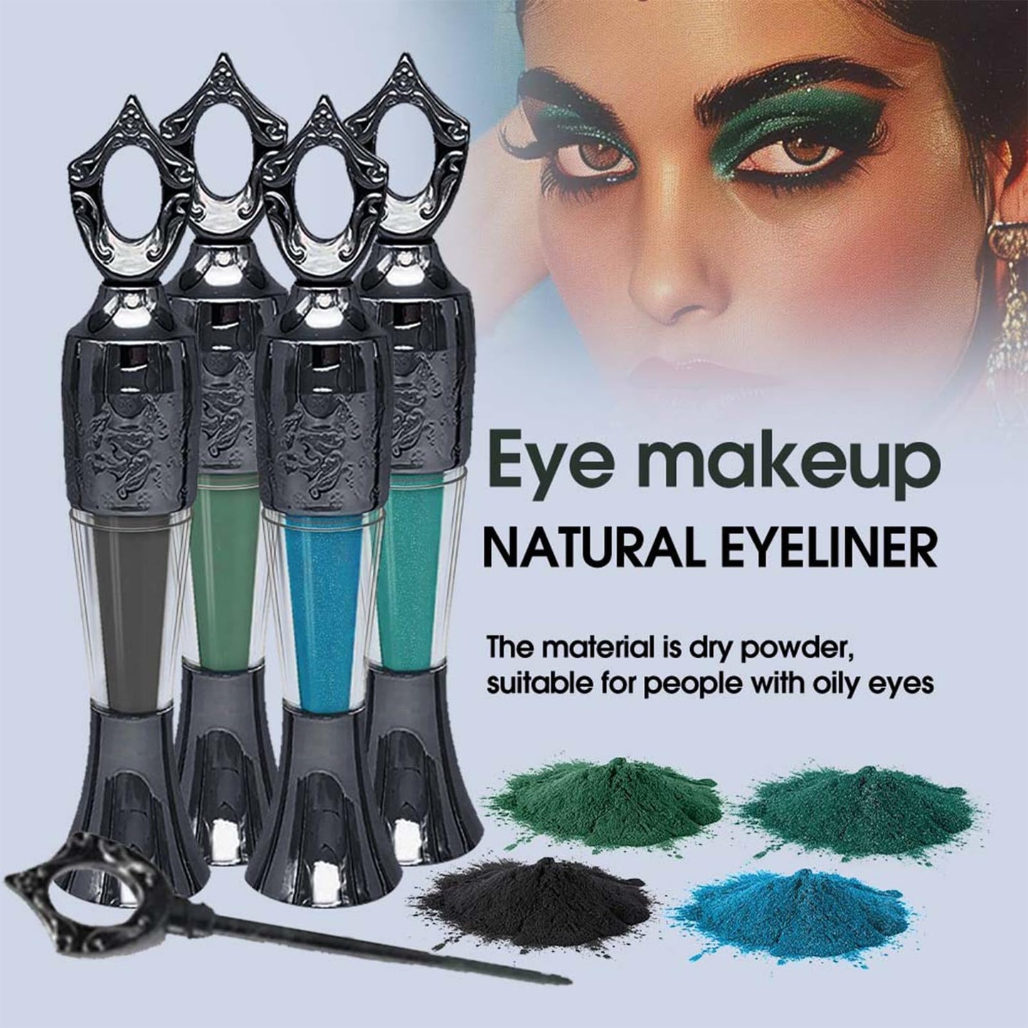 Shefave Kohl Powder Eyeliner, Kohl Eyeliner Black - Handmade Smudge Proof Eyeliner, Natural Black Eyeliner Cream Powder, Waterproof Eyeliner For Eye Make-Up - Intense Color & Definition, Long-Wearing