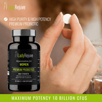 LadyRejuve Premium Probiotics | 120 Vegan Tablets | 10 Billion CFU - Specially Formulated Probiotic Supplement for Women | Supports Digestive Gut Health | Provides Constipation Relief for Adults
