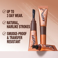 HOPHAT 3D Peel-Off Eyebrow Tint Gel – Long-Lasting Waterproof Brow Colour, Natural-Looking Tint Lasts Up to 3 Days, Easy to Apply & Remove (02#NUDE BROWN)