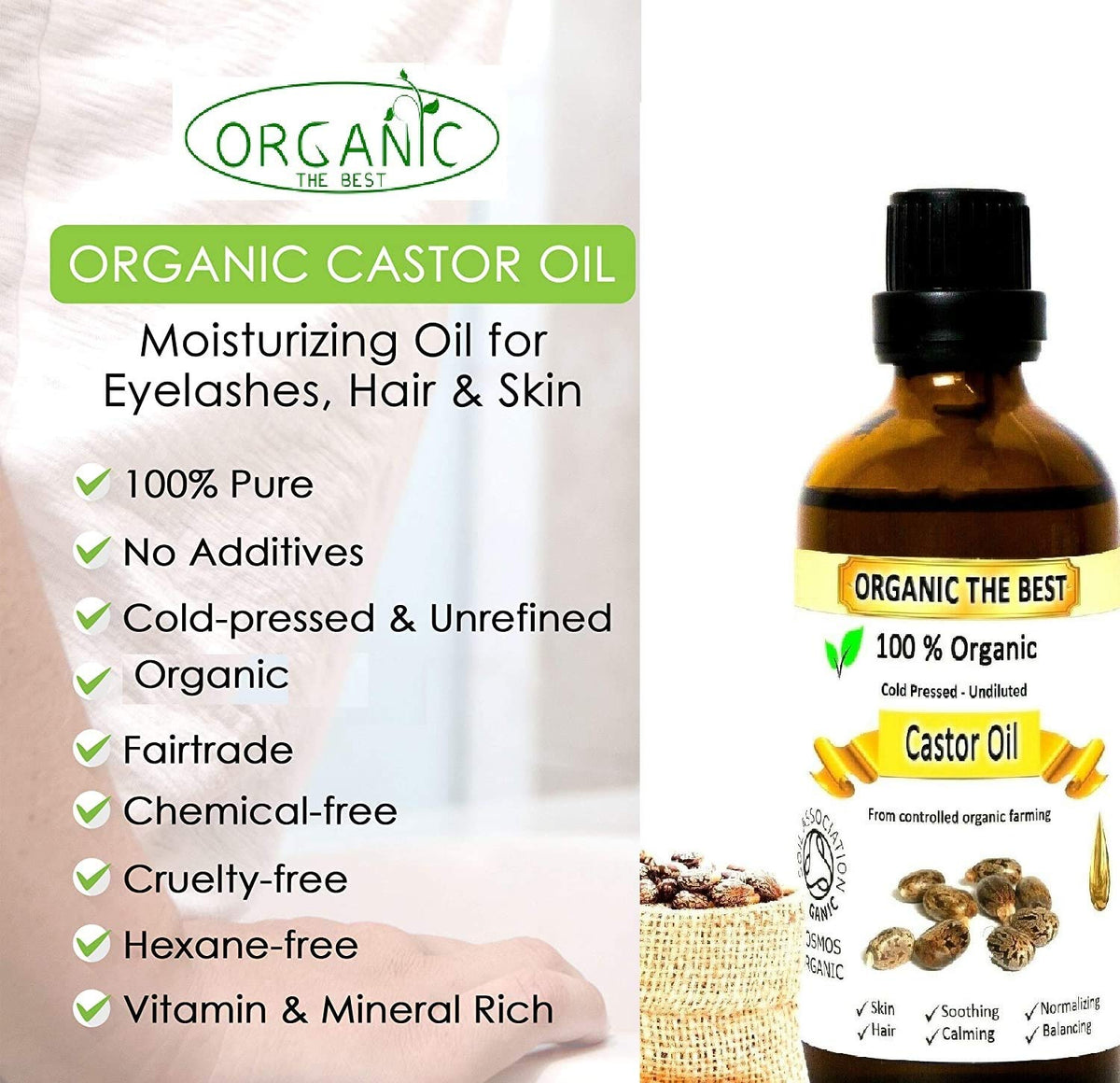 Organic The Best Castor Oil Organic Cold Pressed Undiluted 100ml