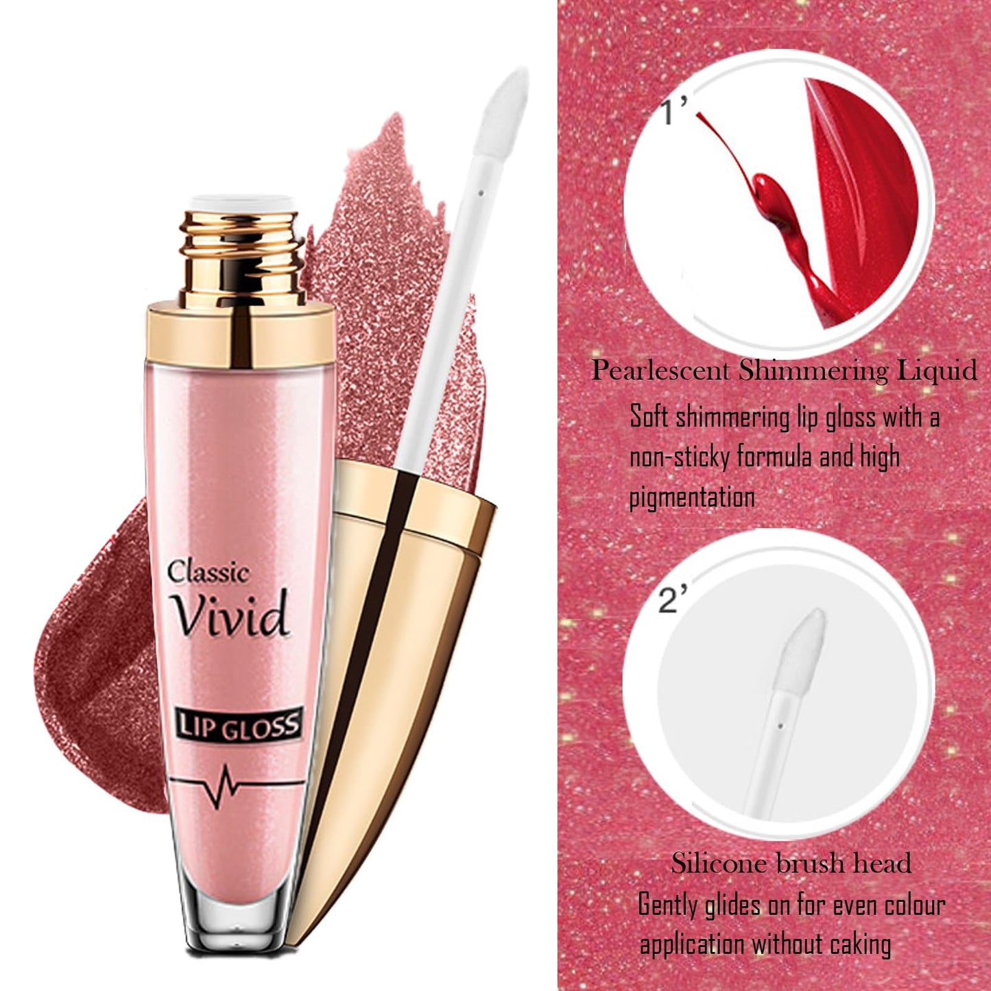 GEEWHILE Metallic Lip Gloss Glitter Lipstick Black Metallic Lipsticks Diamond Shimmer Matte Liquid Lipstick Waterproof Long Lasting Sparkly Metallic Black Lip Gloss Matte Metallic Lip Gloss for Women Girls