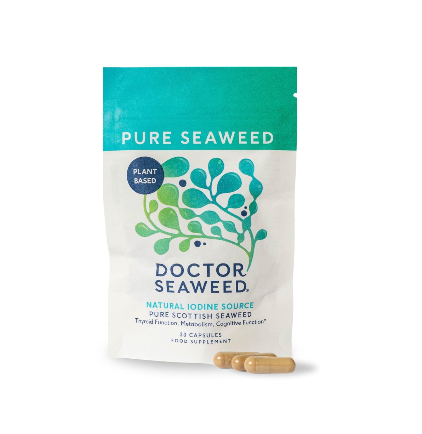 WEED & WONDERFUL Pure Seaweed Capsules | 1 Months Supply | 100% Organic Scottish Seaweed | Thyroid Support | Weight Management | Plant Based