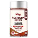Izkan Mushroom Complex Gummies 3000mg - Lion Mane & 9 Brain Health Mushrooms Gummies with Ashwagandha Supplement Promotes Calm Focus Memory Mood Immunity & Energy - 60 Count (Halal, Gluten-Free, Vegan) (1)