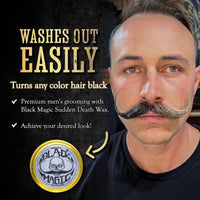 THE VINTAGE GROOMING CO. Black Magic Sudden Death Mustache Wax | Hide Grey Hair | Strong Hold | 1 oz Tin | No Heat Source Required | Unscented