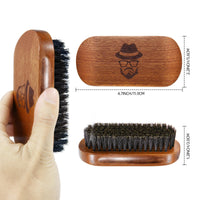 Sofmild Boar Bristle Beard Brush for Men, Beards and Mustaches Grooming Set Including 100% Pure Boar Bristle Beard Brush, Beard Comb, 2 Pcs Mustache Scissors, and Travel Bag