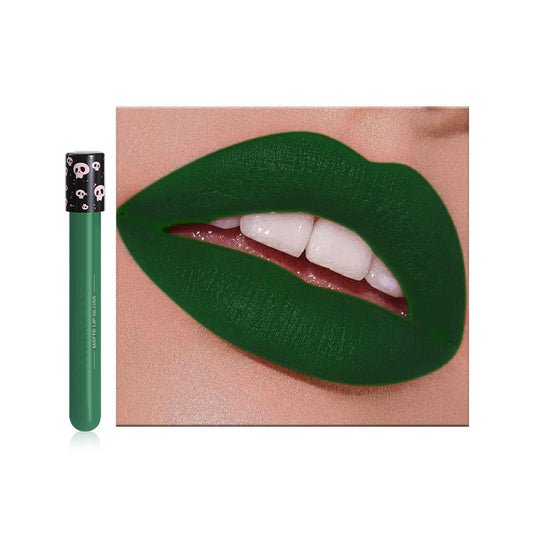 LYNTYAOU Matte Green Liquid Lipstick Waterproof Full-coverage Green Lip Gloss, Highly Pigmented Long Lasting Smudge-proof Face Body Paint for Festival Cosplay Makeup Gift for Women