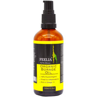 Feelia - Organic Borage Oil - Cold Pressed, Rich in Omega 6, Great for Inflammations, 100% Pure & Organic - 100ml