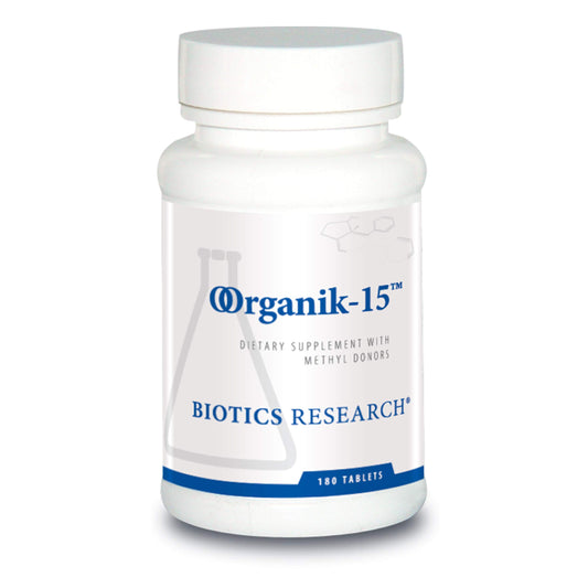 BIOTICS Research Organik 15 Methyl Donors and Acceptors Dimethylglycine. Enhances Oxygen Utilization. Potent Antioxidant Activity. Athletic Performance. Supports Muscle Strength 180 Tabs