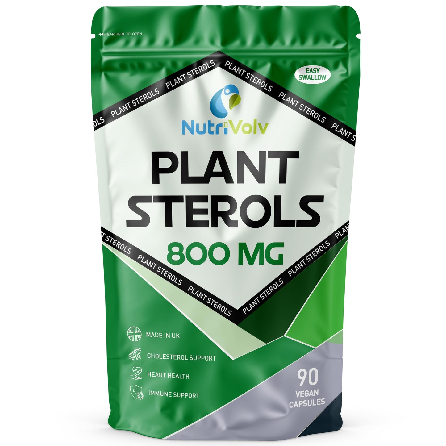 NutriVolv Plant Sterols 800mg Vegan Healthcare Supplements for Heart, Maintains Cholesterol Level and Effectively Boosts Immunity - 90 Capsules