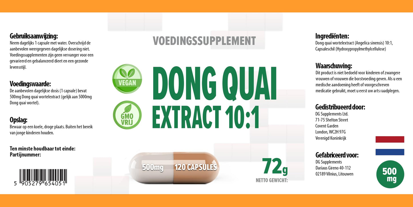 Hepatica Dong Quai 5,000mg | 10:1 Extract (500mg) | 120 Vegan Capsules | High Strength Hormonal & Menstrual Support | 3rd Party Lab Tested