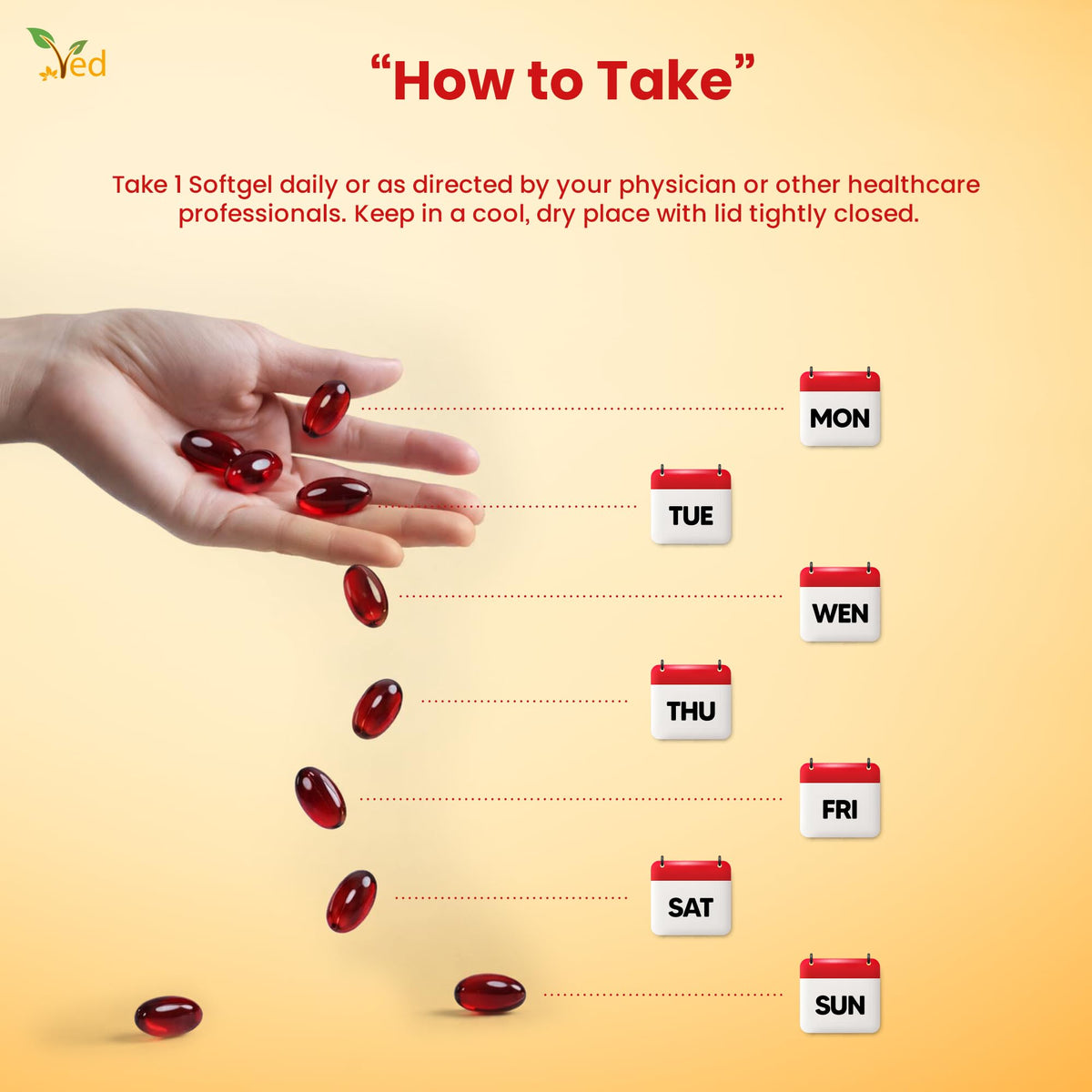 Ved VED Sea Buckthorn Oil Soft Capsules | Boost Immune System | Omega-7 500 mg | 120 Softgels.