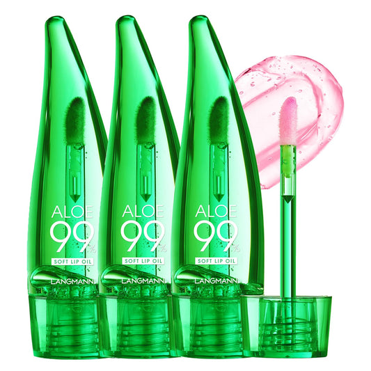 Aloe Vera Lip Balm, Magic Colour Changing Lipstick Long Lasting Lip Balm Set Lips Moisturizer Aloe Vera Lip Stick for Women Girls (3Pack Lip Oil)