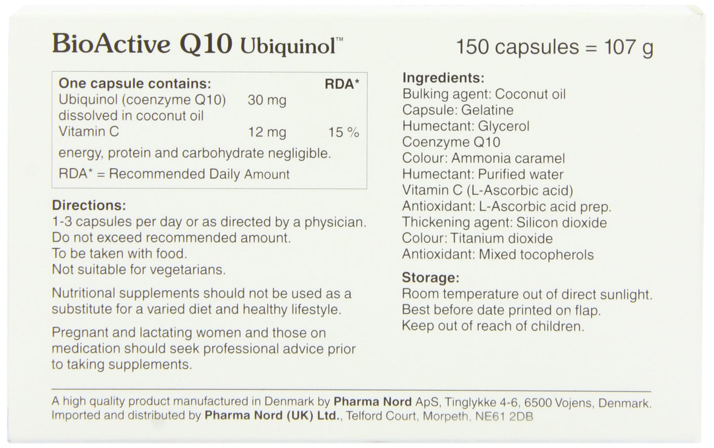Pharma Nord BioActive Q10 Uniqinol 30mg 150 Capsules