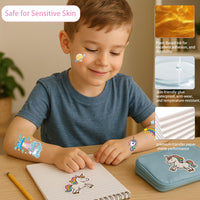 AmiCera Glitter Tattoos for Kids, 12 Sheets Temporary Tattoos for Kids Girls Boys, Fake Tattoo for Unicorn Birthday Party Bag Fillers, Face Body Sticker Party Decor Gifts Supplies, Safe & Long Lasting