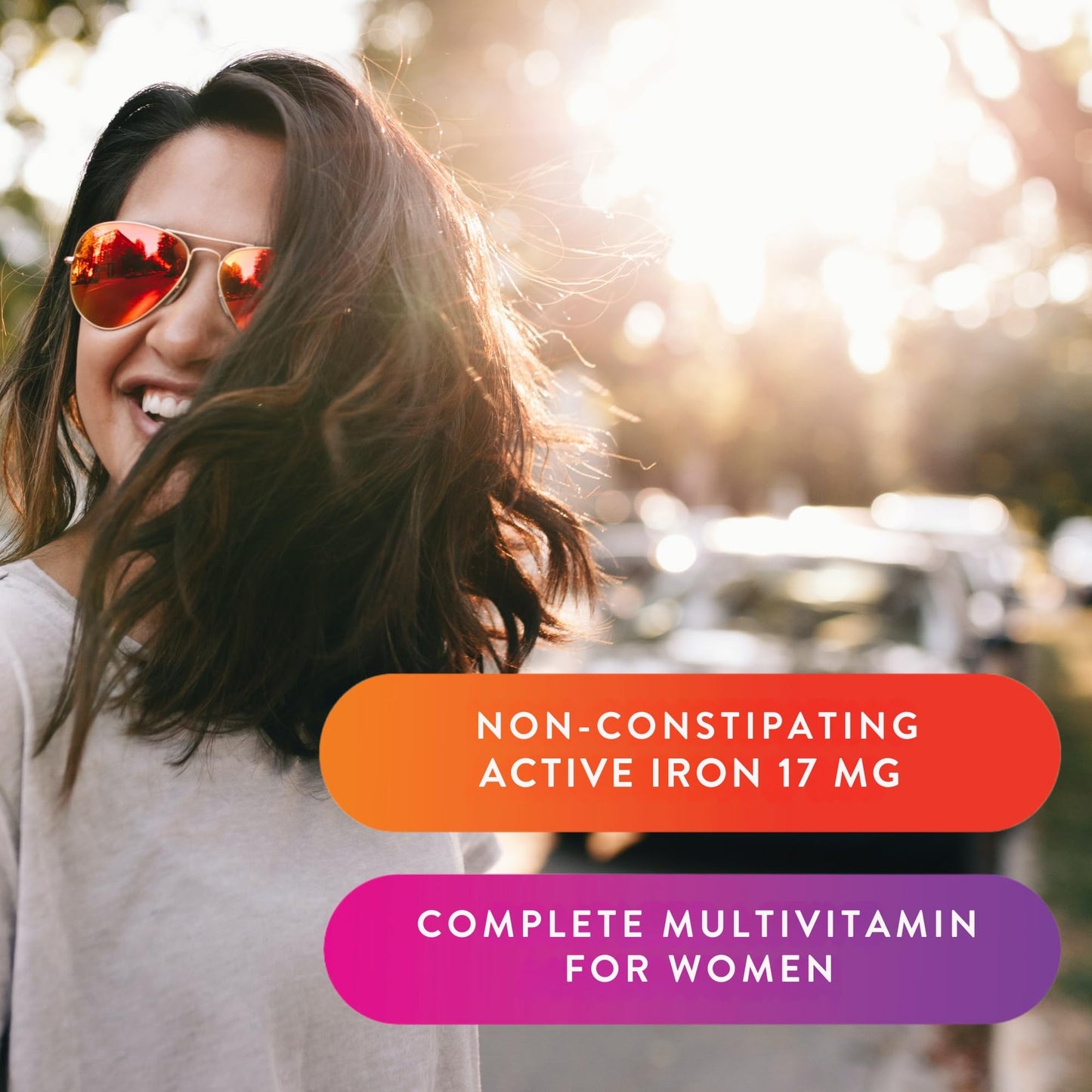 Active Iron Women with Active Multivitamin | 30 Iron Capsules & 30 Active Multivitamins | Iron Supplement | High Strength B Vitamins | Non-Constipating | 1-Month Supply