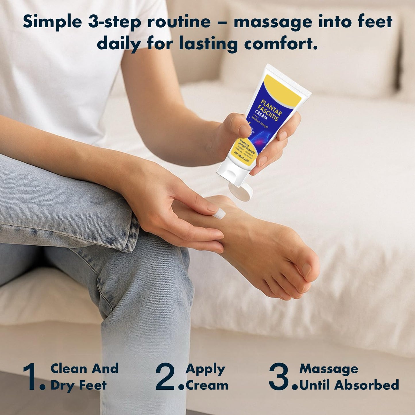Plantar Fasciitis Relief Cream - Foot Cream for Cracked Heels and Dry Skin, Heel Pain Relief for Plantar Fasciitis, Heel Spurs & Sore Feet
