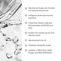 Benatural Essentials Colloidal Silver 300ml Bottle | Premium Quality 20PPM Silver | High PH | Manufactured in The UK | New Packaging