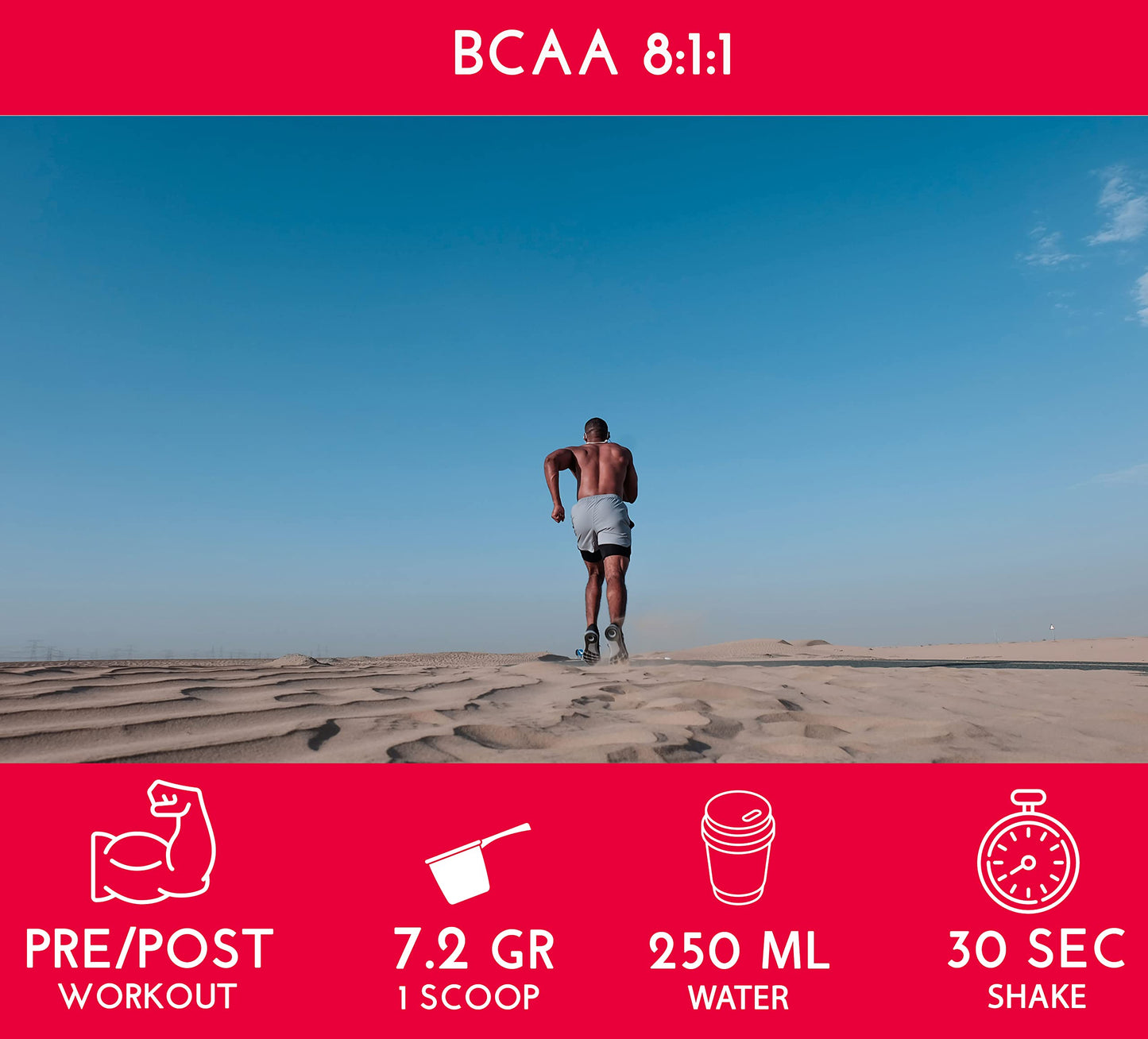 Fit&Shape F&S BCAA Powder 8:1:1 (Branched Chain Amino Acids) | L Glutamine, Magnesium, Potassium | Pre Workout Supplement | 35 Servings, 250g |Raspberry | Suitable for Vegans & Vegetarians