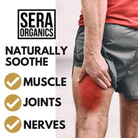 Turmeric & Ginger Massage Oil - Soothing All Natural Oil Blend For Lymphatic Drainage, Nerve, Muscle & Joint Discomfort Relief, Warming & Relaxing Massage - Sandalwood (100ml) UK Made By Sera Organics