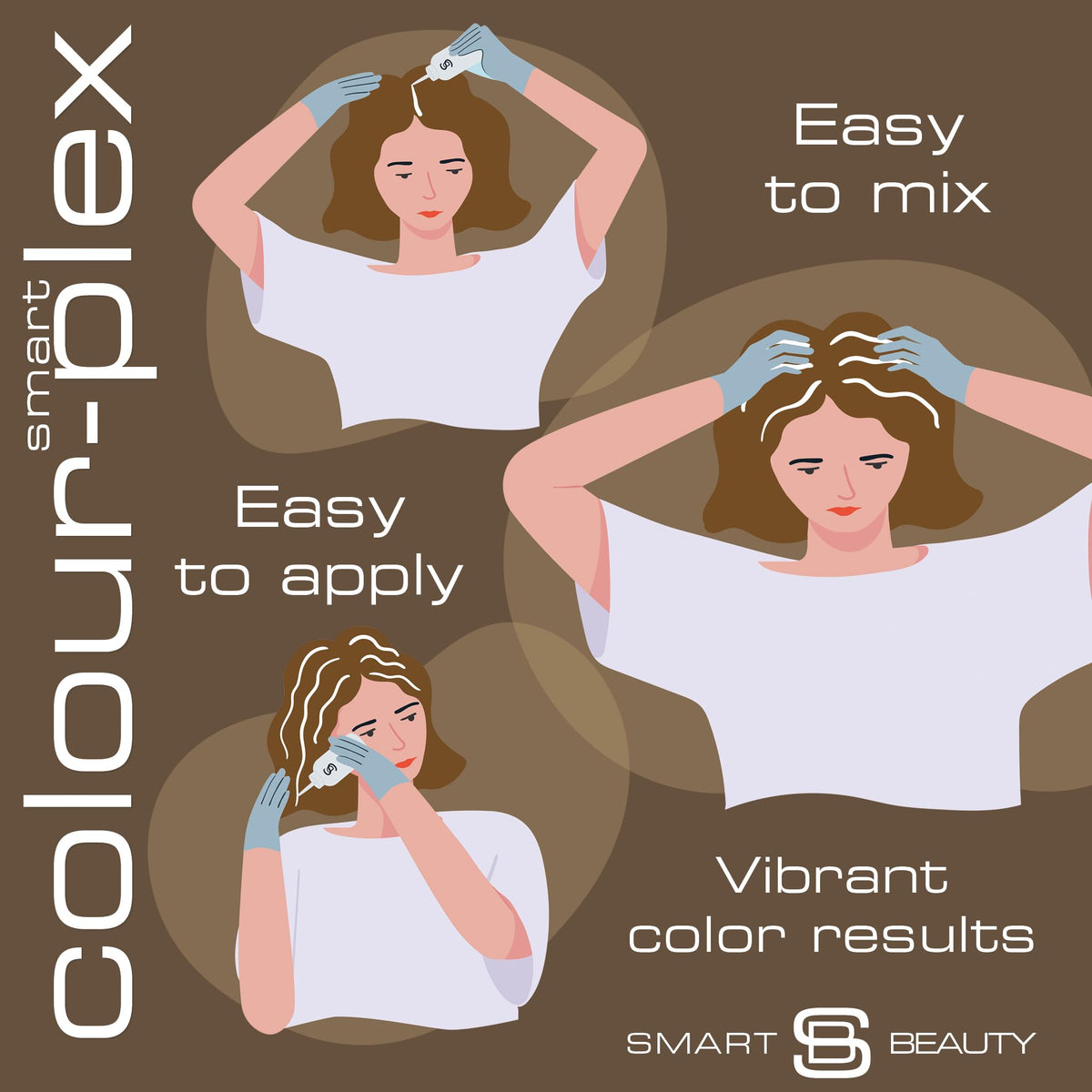 Espresso Dark Brown Hair Dye Permanent with Plex Hair Care, 100% Grey Hair Coverage Hair dye kit, Warm Brown Permanent Hair Colour for women and men, Cruelty-Free, Vegan Hair Dye by Smart Beauty