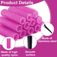 Musiook Hair Rollers, Self Grip Small Hair Curlers, Salon Hairdressing Curlers Roller with Clips Tools for Women (Random Color), 15mm-12pack, 1.0 count, Pack of 20