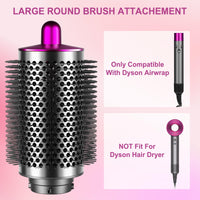 ZEPHBLOW Large Round Brush Compatible with Dyson Airwrap Attachments, Bigger Oval Round Volumizing Brush Compatible with Air Wrap, Shiny Voluminous Styles, Rose
