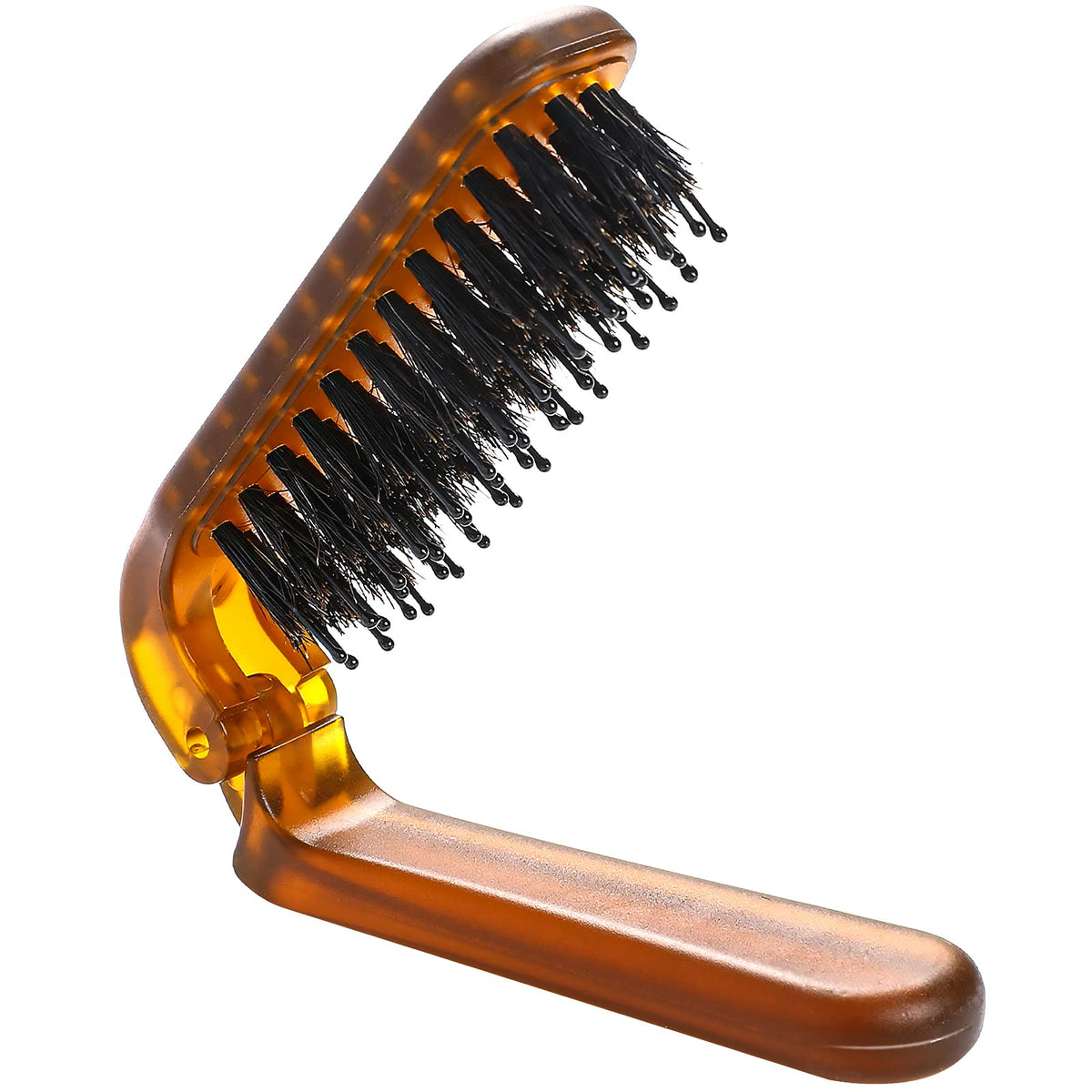 Mozeat Lens Travel Hair Brush,Foldable Boar Bristle Hair Brush Folding Bristles Hair Comb Collapsible Travel Hair Comb Pocket Hair Comb Rectangular Folding Hair Brush Compact Hair Brush Mini Hair Brush for Women