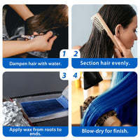 WOZUTUNT Blue Temporary Hair Color Wax Natural Hair Color Wax for Cosplay, Masquerade & Festivals Party – Easy Wash-Out Styling Pomade with Instant Results and Long-Lasting Hold