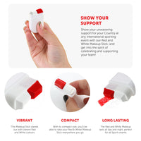 Sparkles Partyware Red & White Facepaint Stick - Pack of 1 - Red and White Coloured Make Up Stick - Sports Supporters Face Paint Makeup Football Rugby Sporting Events