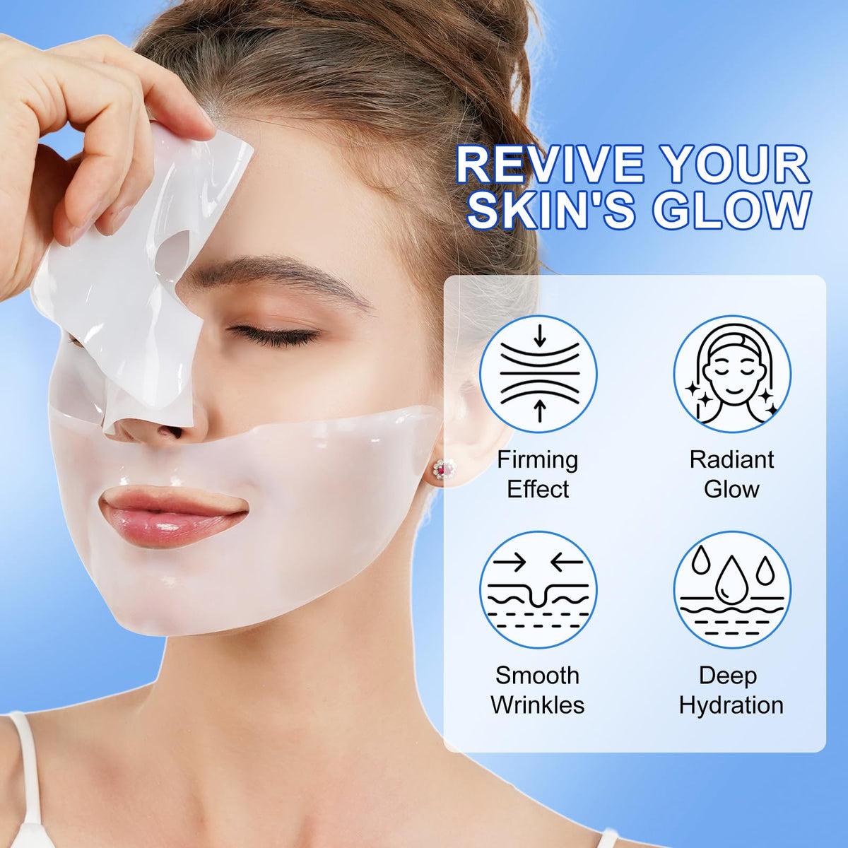 Generic Bio Collagen Face Mask 6pcs, Collagen Sheet Mask, Bio Collagen Overnight, Deep Hydration & Firming, Reduce Fine Lines & Wrinkles, Pore Minimizing